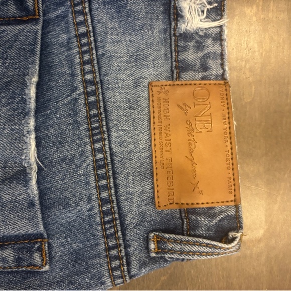 One Teaspoon Distressed Blue Ankle High Waist Freebird Jeans - Picture 8 of 8